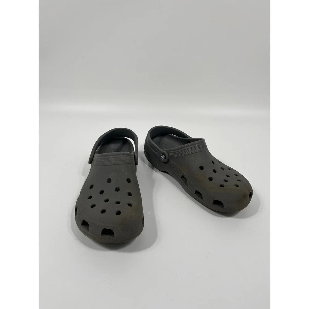 Crocs Classic Clogs Mens 11 Gray Slip On Comfort Casual Lightweight Outdoors